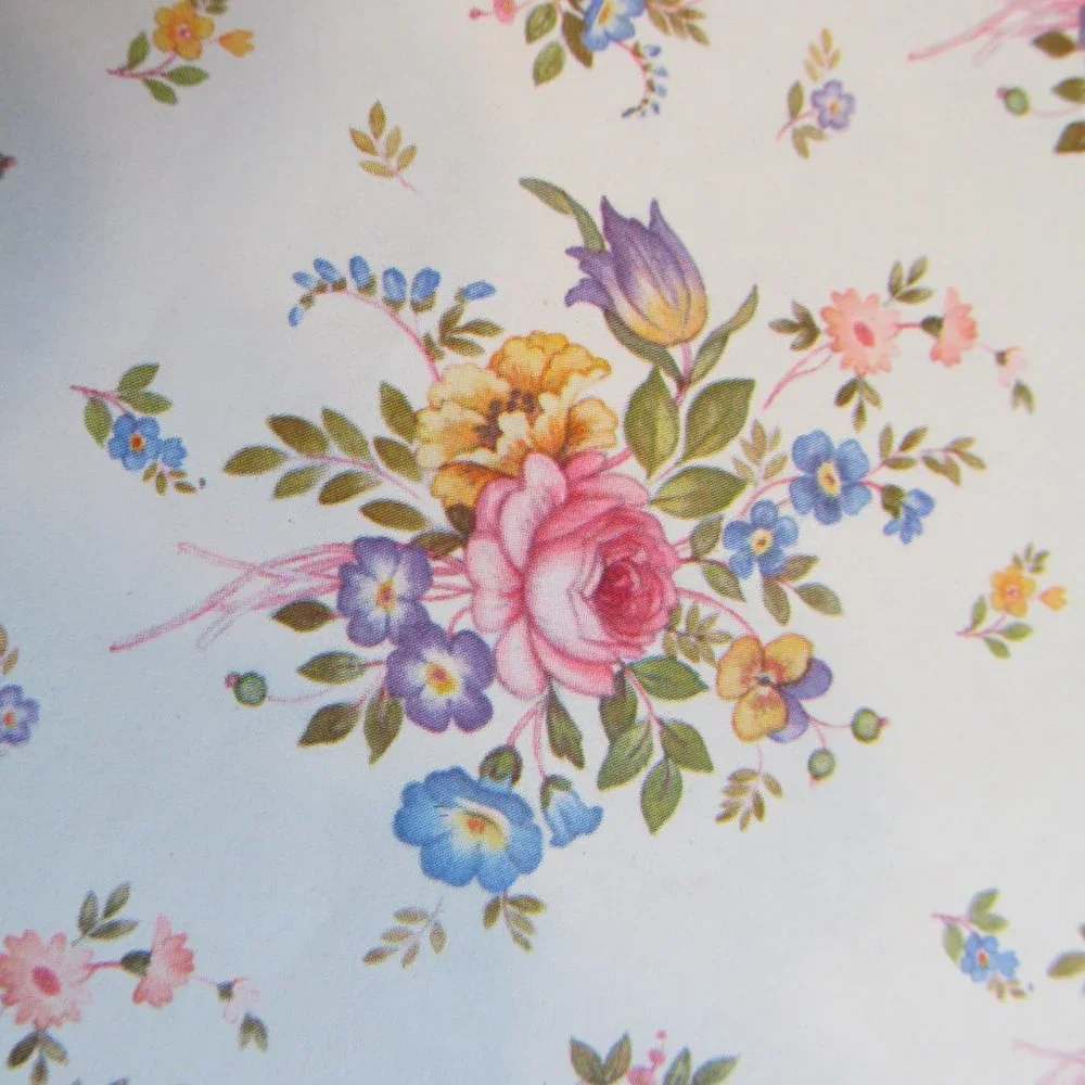 Vintage Hallmark All Occasion Gift Wrap Floral Open Package Partial Sheet Pretty